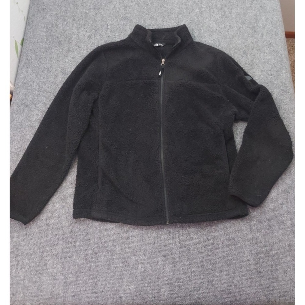 North‎ Face Fleece Jacket Mens Large Black Full Zip Mock Neck Outdoor